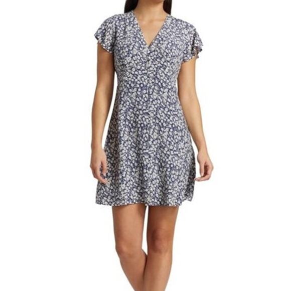 Rails Helena Camella Floral Mini A-Line Dress in Navy/White Size Medium - Picture 1 of 8